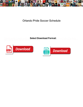 Orlando Pride Soccer Schedule