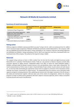 Network 18 Media & Investments Limited