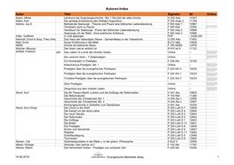 Autoren-Index Autor Luth Titel Signatur Nr Online Adam, Alfred #NV Lehrbuch Der Dogmengeschichte - Bd