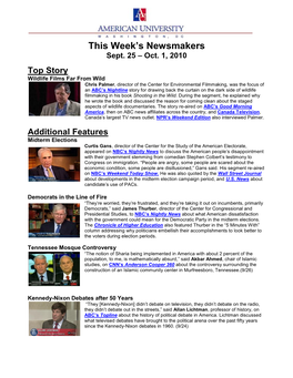 This Week's Newsmakers