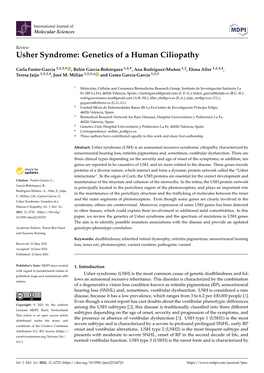 Usher Syndrome: Genetics of a Human Ciliopathy