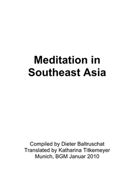 Meditation in Southeast Asia