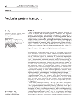 Vesicular Protein Transport
