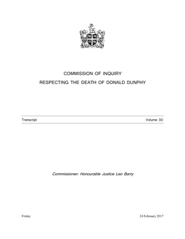 Commission of Inquiry Respecting the Death of Donald Dunphy