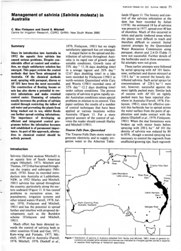 Management of Salvinia (Sslvlnis Molests) in Australia