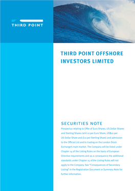 THIRD POINT OFFSHORE INVESTORS LIMITED Securities Note