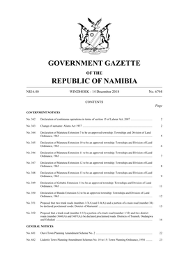 Government Gazette Republic of Namibia