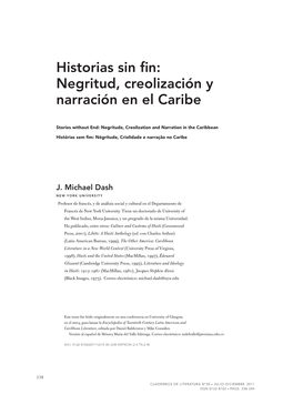 Historias Sin Fin: Negritud, Creolización Y Narración En El Caribe