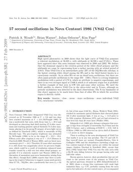 57 Second Oscillations in Nova Centauri 1986 (V842 Cen) 3