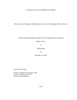 Stable Isotope Analysis at Chalcatzingo, Morelos, Mexico A