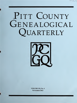 Pitt County Genealogical Quarterly