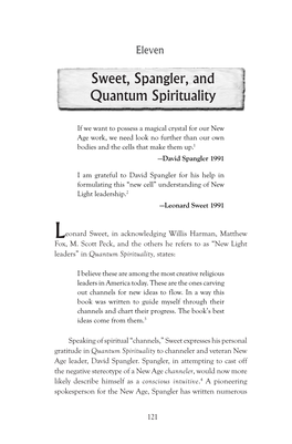 Sweet, Spangler, and Quantum Spirituality