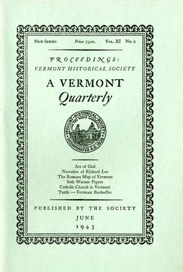 Calendar of the Seth Warner Papers