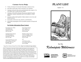 Plant Species of the Kalmiopsis Wilderness