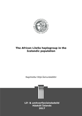 The African L3e5a Haplogroup in the Icelandic Population