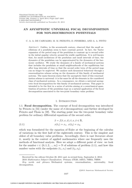 An Asymptotic Universal Focal Decomposition for Non-Isochronous Potentials