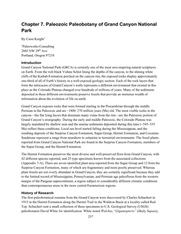 Chapter 7. Paleozoic Paleobotany of Grand Canyon National Park