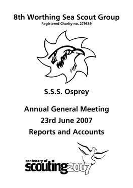 8Th Worthing Sea Scout Group S.S.S. Osprey Annual General Meeting
