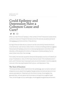 Could Epilepsy and Depression Have a Common Cause and Cure?