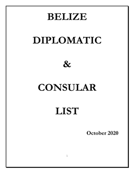 Belize Diplomatic & Consular List