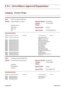 CAA - Airworthiness Approved Organisations