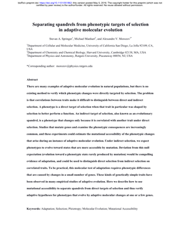 Separating Spandrels from Phenotypic Targets of Selection in Adaptive Molecular Evolution