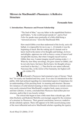 Mirrors in Macdonald's Phantastes: a Reflexive Structure