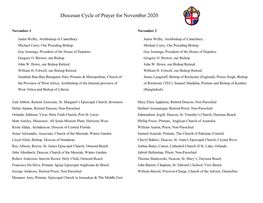 Cycle of Prayer for November 2020