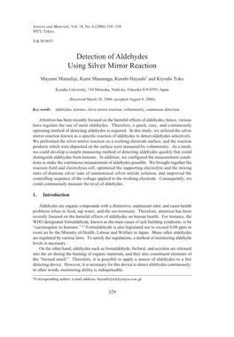 Detection of Aldehydes Using Silver Mirror Reaction