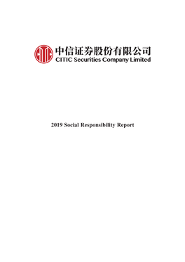 2019 Social Responsibility Report Contents