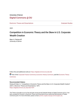 Competition in Economic Theory and the Skew in U.S. Corporate Wealth Creation