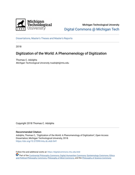 A Phenomenology of Digitization