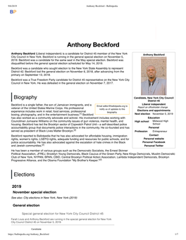 Anthony Beckford - Ballotpedia