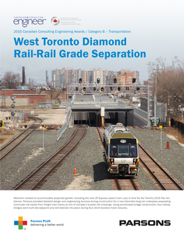 West Toronto Diamond Rail-Rail Grade Separation