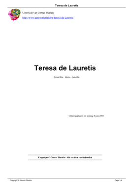 Teresa De Lauretis