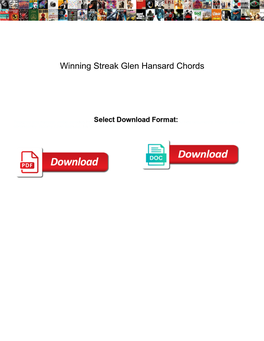 Winning Streak Glen Hansard Chords