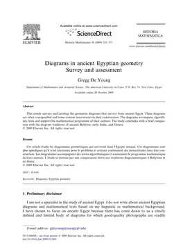 Diagrams in Ancient Egyptian Geometry Survey and Assessment