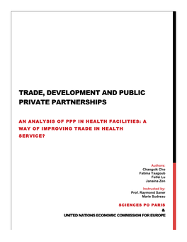 Trade, Development and Public Private Partnerships