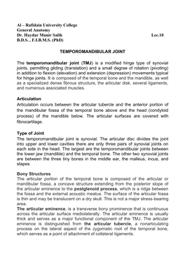 Lec: 10 General Anatomy by Dr. Haydar Munir Salih B.D.S., F.I.B.M.S