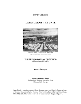 Defender of the Gate: the Presidio of San