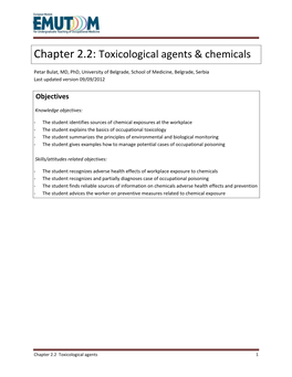 Toxicological Agents & Chemicals