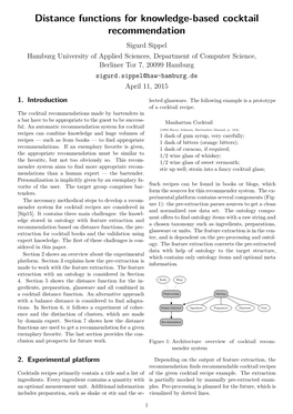 Distance Functions for Knowledge-Based Cocktail