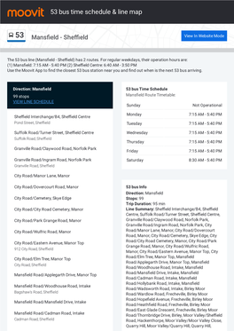 53 Bus Time Schedule & Line Route