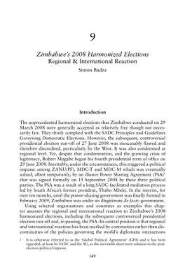 Zimbabwe´S 2008 Harmonized Elections