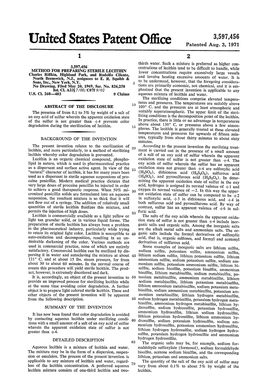 SUMMARY of the INVENTION of a Salt of an Oxy Acid of Sulfur Wherein