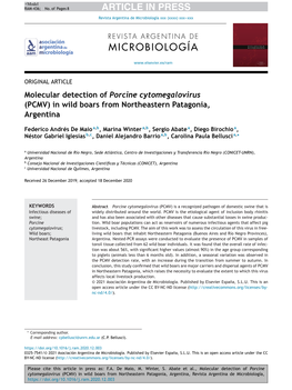 PCMV) in Wild Boars from Northeastern Patagonia, Argentina