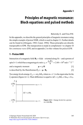 Principles of Magnetic Resonance: Bloch Equations and Pulsed Methods