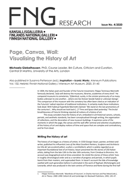 Page, Canvas, Wall: Visualising the History of Art