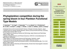 Phytoplankton Competition During the Spring Bloom