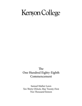 The One Hundred Eighty-Eighth Commencement